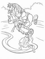 Rapunzel Coloring Tangled Horse Pages sketch template