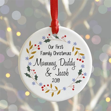 personalised  family christmas ceramic bauble st family etsy