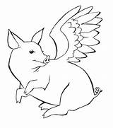 Flying Pigs Getdrawings Coloring Pages sketch template