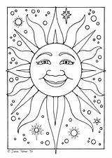Coloring Sun Pages Printable sketch template