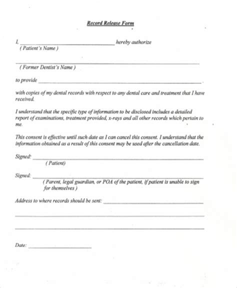 medical record release form template business