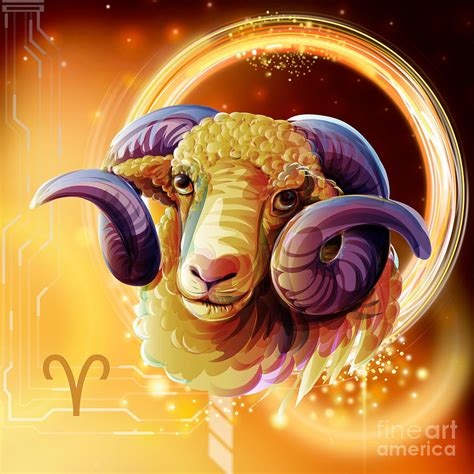 horoscope signs aries digital art by bedros awak