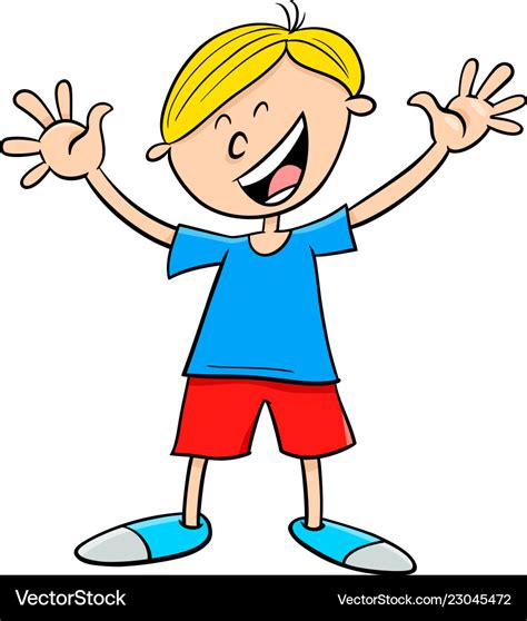 happy kid boy character cartoon royalty  vector image