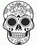 Coloring Skull Sugar Pages Popular sketch template