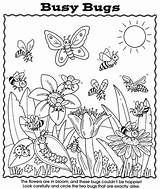 Coloring Bugs Pages Bug Preschool Busy Kids Nature Insect Worksheet Garden Spider Sheets Lightning Activity Cute Printable Color Dover Publications sketch template
