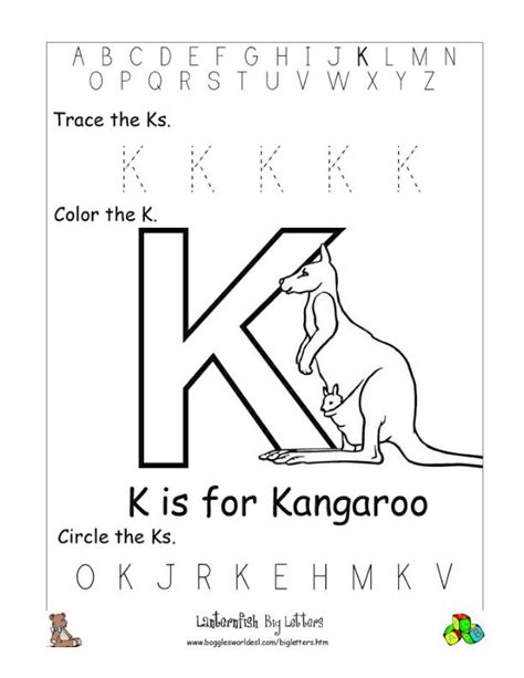 Letter K Alphabet Worksheets