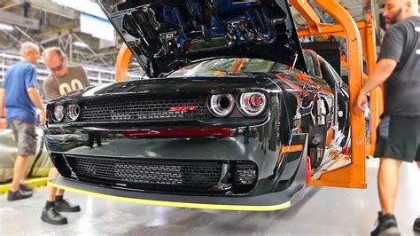 dodge challenger srt demon production  american muscle car factory youtube