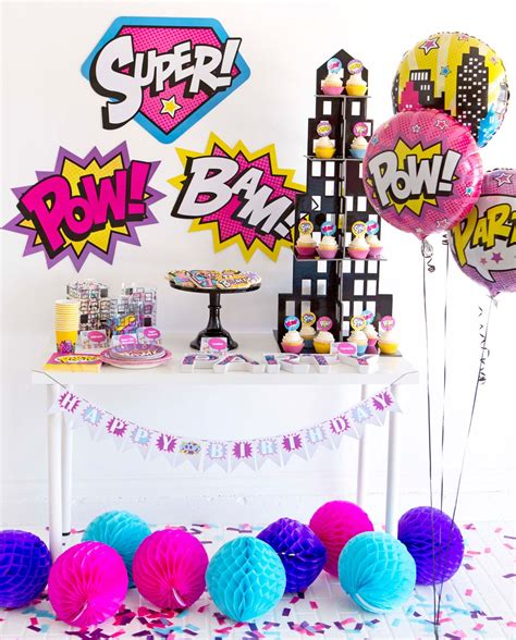 girl superhero birthday party ideas   printables  affordable