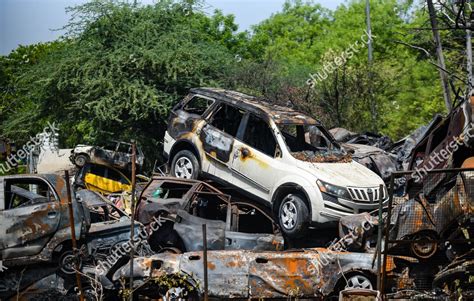 charred remains vehicles  fire  editorial stock photo stock image shutterstock