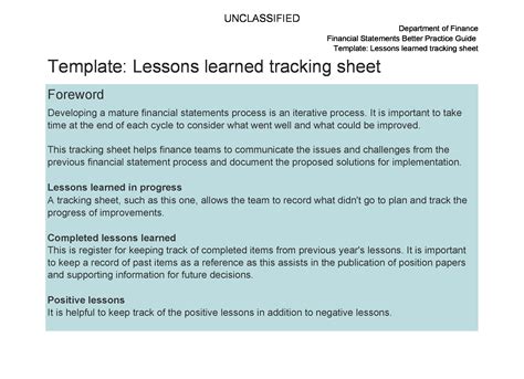 lessons learned templates excel word templatelab