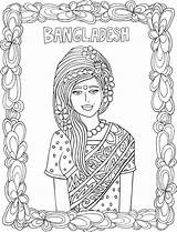 Pages Color Coloring Bangladesh Land Women September Around Book Some sketch template