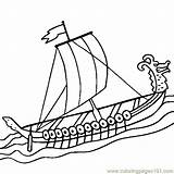 Viking Ship Coloring Boat Pages Battleship Online Submarine Longboat Drawing Outline Color Transport Printable Sailboat Pirate Rocket Water Boats Outlines sketch template