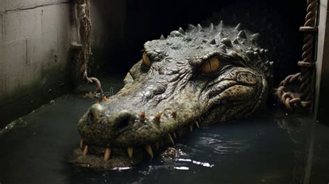urban legend unveiled alligator   mysterious sewers  stock