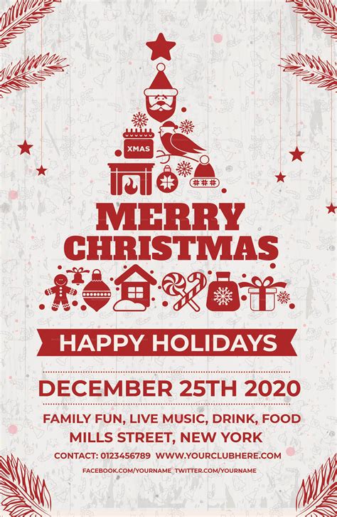 christmas holiday poster template  adobe photoshop