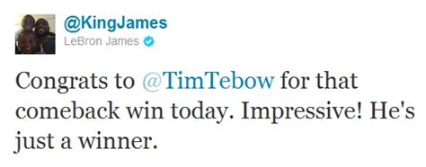 lebron james tweets  tim tebow    winner larry brown sports