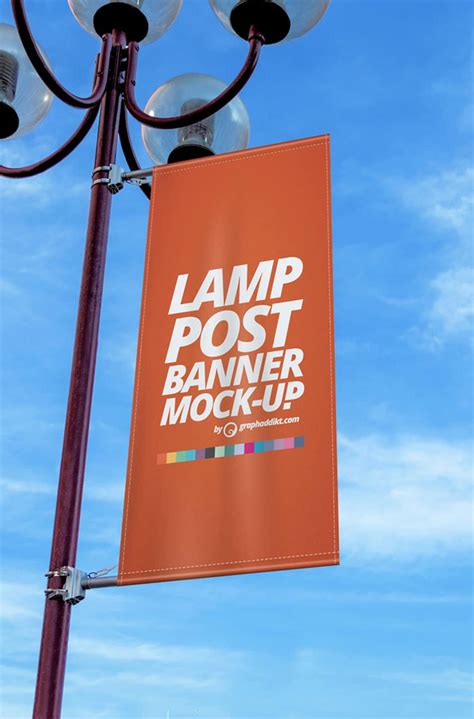 lamp post banner mockup psd css author
