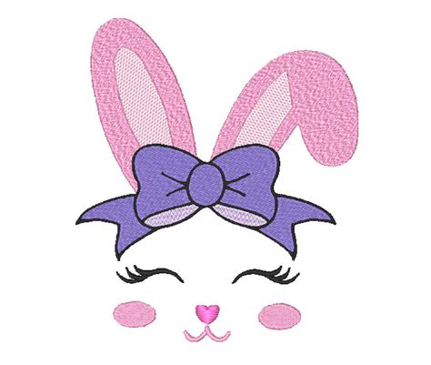 Bunny Face Easter Embroidery Machine Designs Instant Download Fill