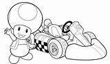 Coloring Pages Mario Toad Kart Colouring Super Bros Printable Choose Board sketch template