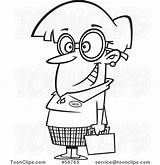 Glasses Outline Lady Briefcase Holding Big Ron Leishman Nerdy Cartoon Protected Law Copyright May Toonclips sketch template