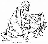 Jesus Coloring Baby Birth Christmas sketch template