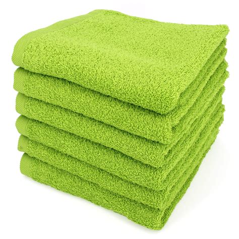 lot de  serviettes de toilette  alpha vert pistache linnea