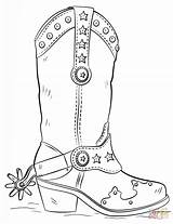 Cowboy Boot Coloring Boots Drawing Pages Hat Draw Printable Line Crafts Shoes Template Cowgirl Western Kids Supercoloring Outline Clip Adult sketch template