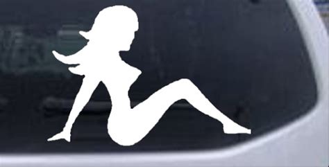 sexy mud flap mudflap woman silhouette car or truck window laptop decal