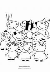Peppa Pig Friends Coloring Pages Her Da Colouring Drawing Printable Print Getdrawings sketch template