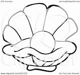 Pearl Oyster Coloring Outline Drawing Clipart Shell Illustration Royalty Visekart Rf Pages Pearls Template Pencil Getdrawings Background sketch template