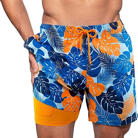 jzh men s swim trunks with compression liner quick dry swim trunks