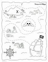 Tesoro Schatkaart Pirat Kleurplaat Caccia Pirata Pirati Passport Piraat Mappe Crocodile Fare Isola Ragazzi Prescolare Hartă sketch template