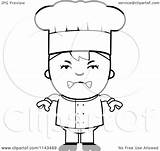 Chef Mad Boy Clipart Cartoon Outlined Coloring Vector Thoman Cory Royalty sketch template