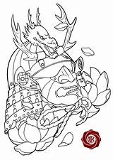 Japanese Tattoo Samurai Dragon Drawing Traditional Sketch Designs Deviantart Sleeve Mask Tattoos Getdrawings Drawings Japan Punk sketch template