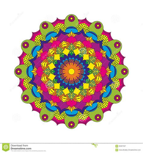 vector adult coloring book circular pattern mandala flower colored floral background stock
