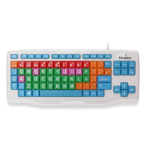 meetion colored big keys keyboard kids computer keyboard