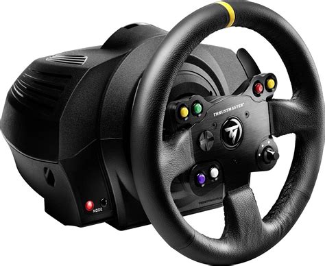 thrustmaster tx racing wheel leather edition steering wheel pc xbox  black  foot pedals