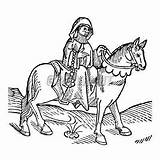 Woodcut Canterbury Chaucer Prioress Cleric Geoffrey sketch template