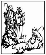 Nativity Shepherds Watching sketch template