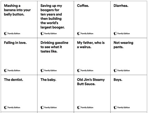 print  play   cards  humanity family edition