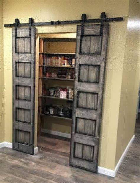 Use Shutters For Sliding Door To Pantry Rustic Closet Rustic Closet