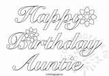 Birthday Coloring Happy Aunt Pages Auntie Aunts Cards Drawing Printable Color Template Clipart Awesome Heart Print Getcolorings Getdrawings Divyajanani sketch template