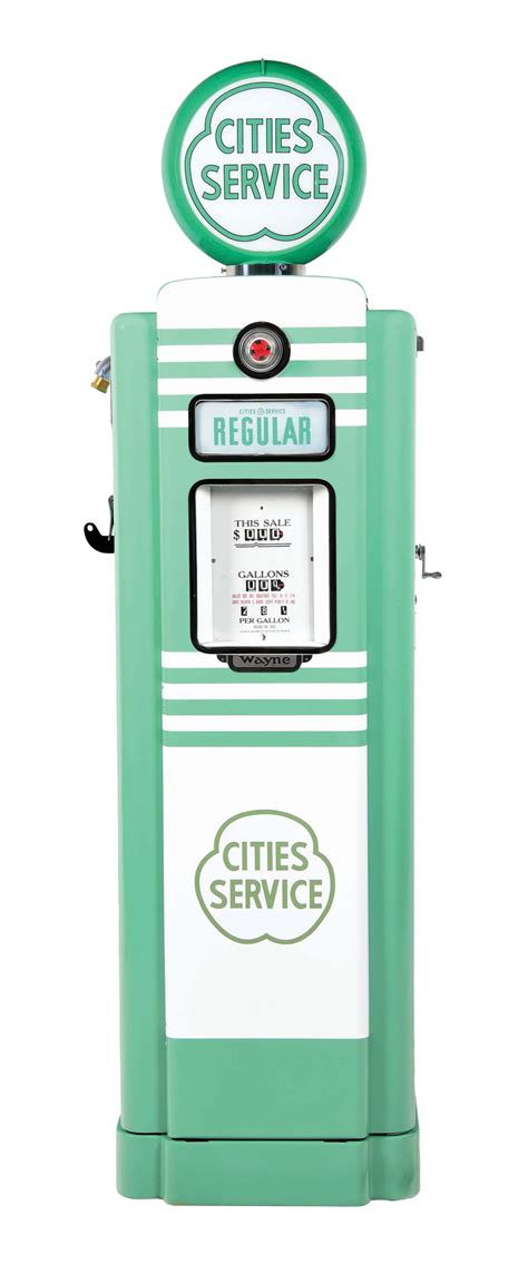 wayne model  gas pump restored  cities service gasoline auctions price archive