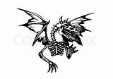 Dragon Skeleton Illustration Preview Vector sketch template