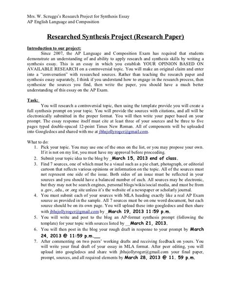 research synthesis paper  synthesis information