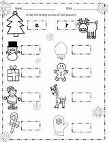 Christmas Phonics Kindergarten Work Preview sketch template