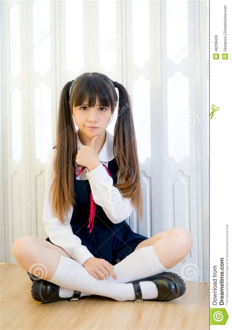 Da Menina Bonito Da Escola Do Estilo Japonês Mulher Sexy