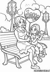 Coloring Pages Printable Mother Ratings Yet Daughter Mothers Happy Kids sketch template