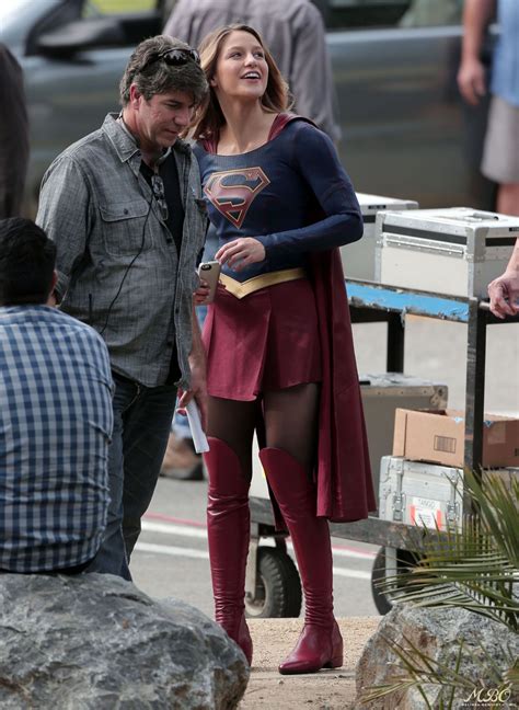 Supergirl Set Photos In Los Angeles Melissa Benoist