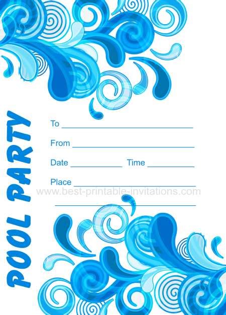 images   printable birthday invitations pool party