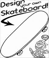 Skateboard Coloring Own Party Pages Template Skate Printable Boy Colouring Deck Birthday Board Boys Sports Extreme School Skateboarding Skateboards Printables sketch template